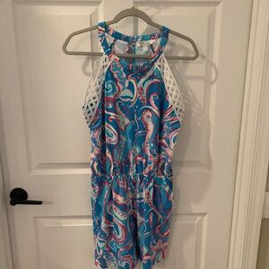 Aryeh Anthropologie Beach Print‎ Sleeveless Romper Women's Large Preppy